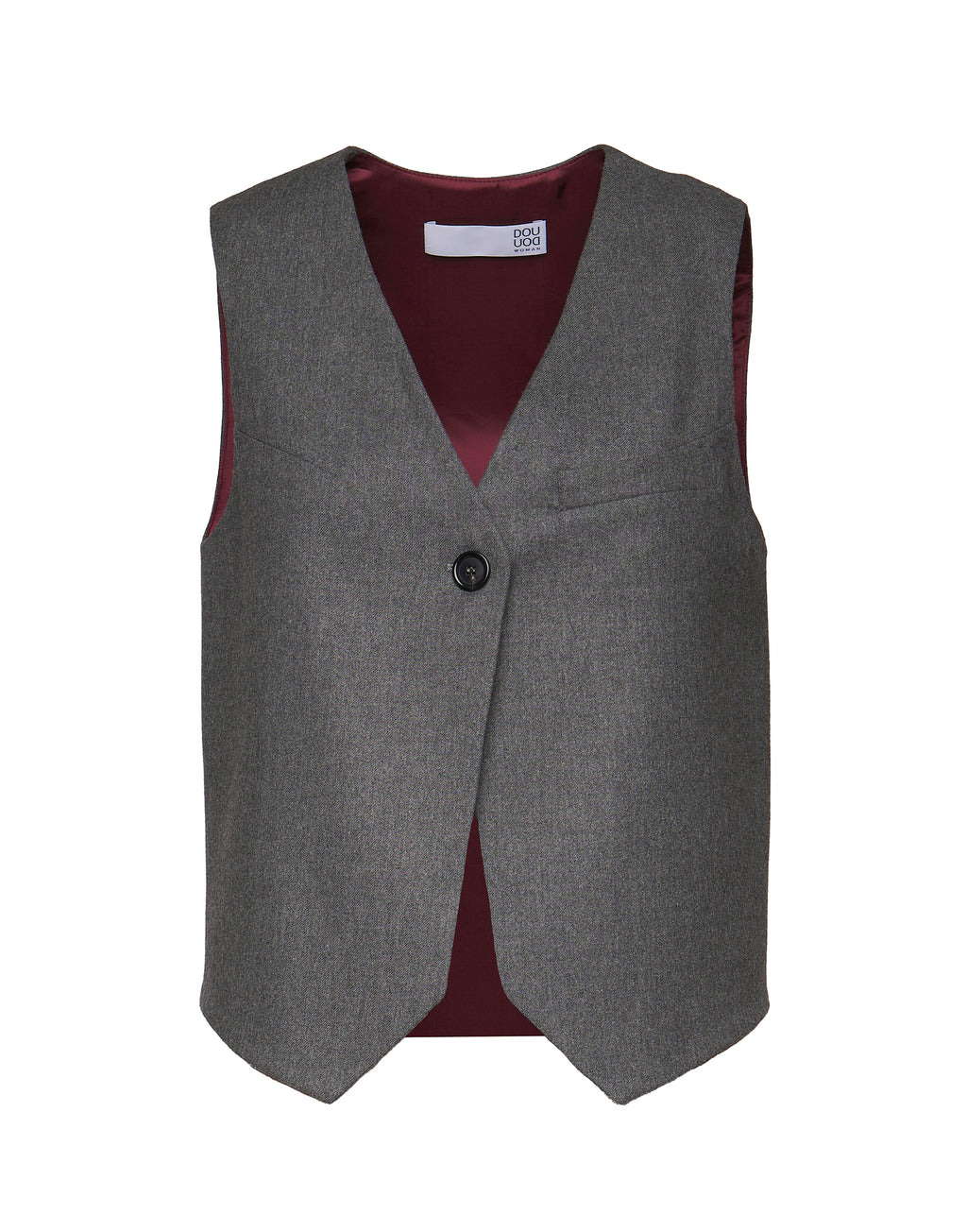 Gilet in Flanella Misto Lana Stretch Grigio Fumo