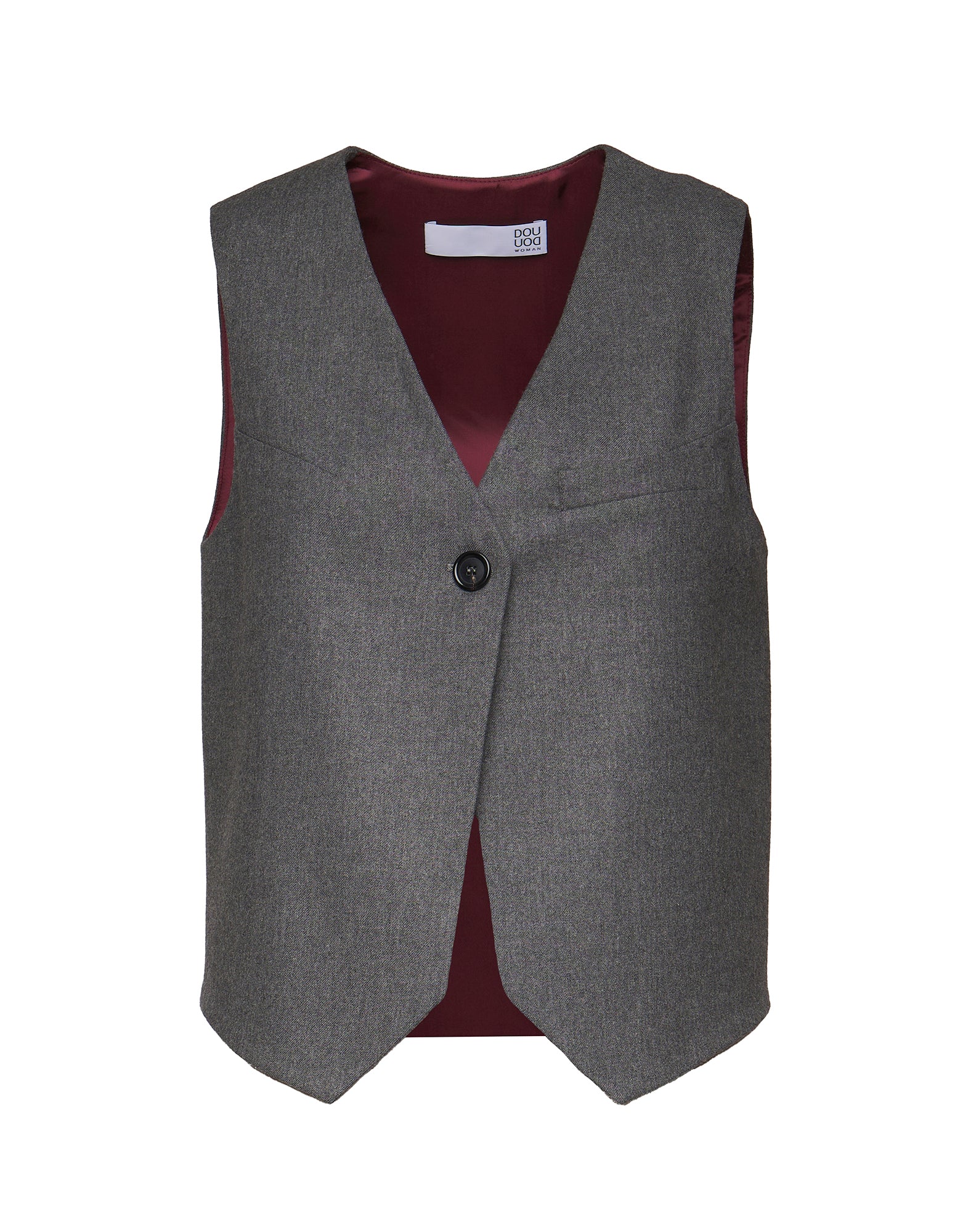Gilet in Flanella Misto Lana Stretch Grigio Fumo