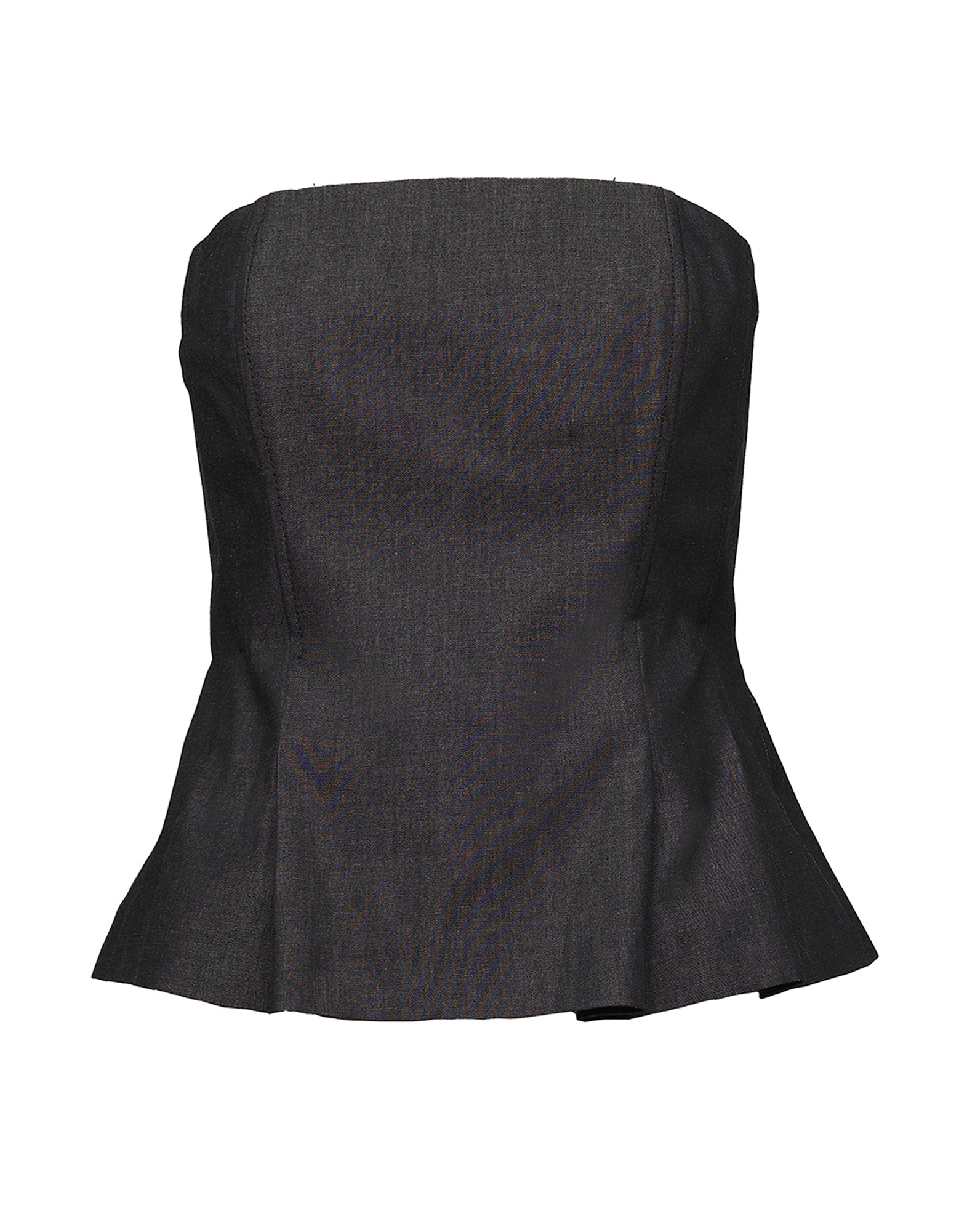 Top Decollete in Taylored Black Denim