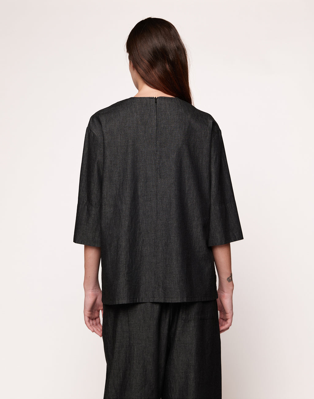 Casacca Girocollo in Taylored Black Denim