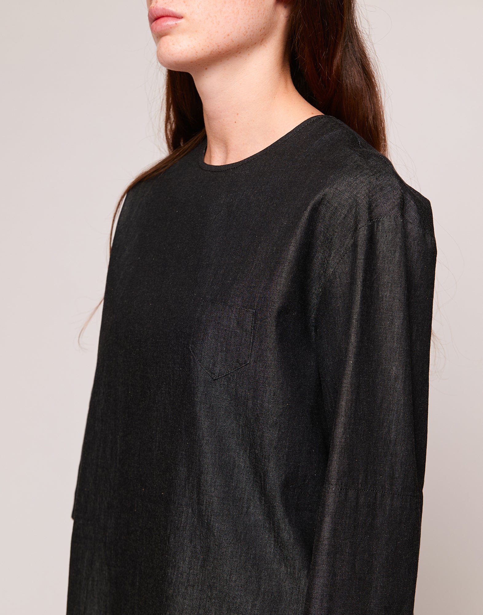 Casacca Girocollo in Taylored Black Denim