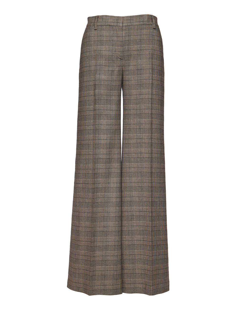 Pantaloni Ampi a Vita Alta in Prince of Wales Comfort