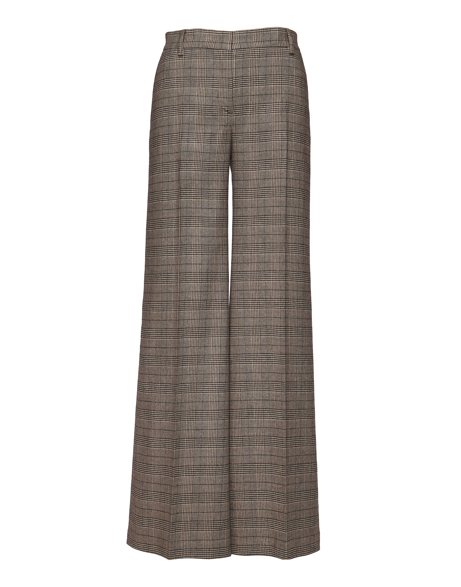 Pantaloni Ampi a Vita Alta in Prince of Wales Comfort