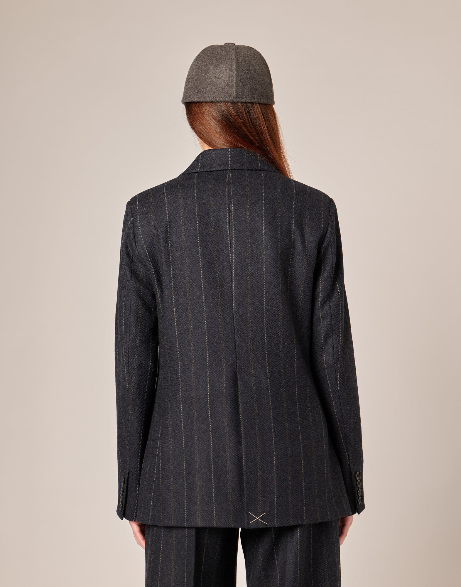 Giacca Doppio Petto in Microresca Gessata Stretch