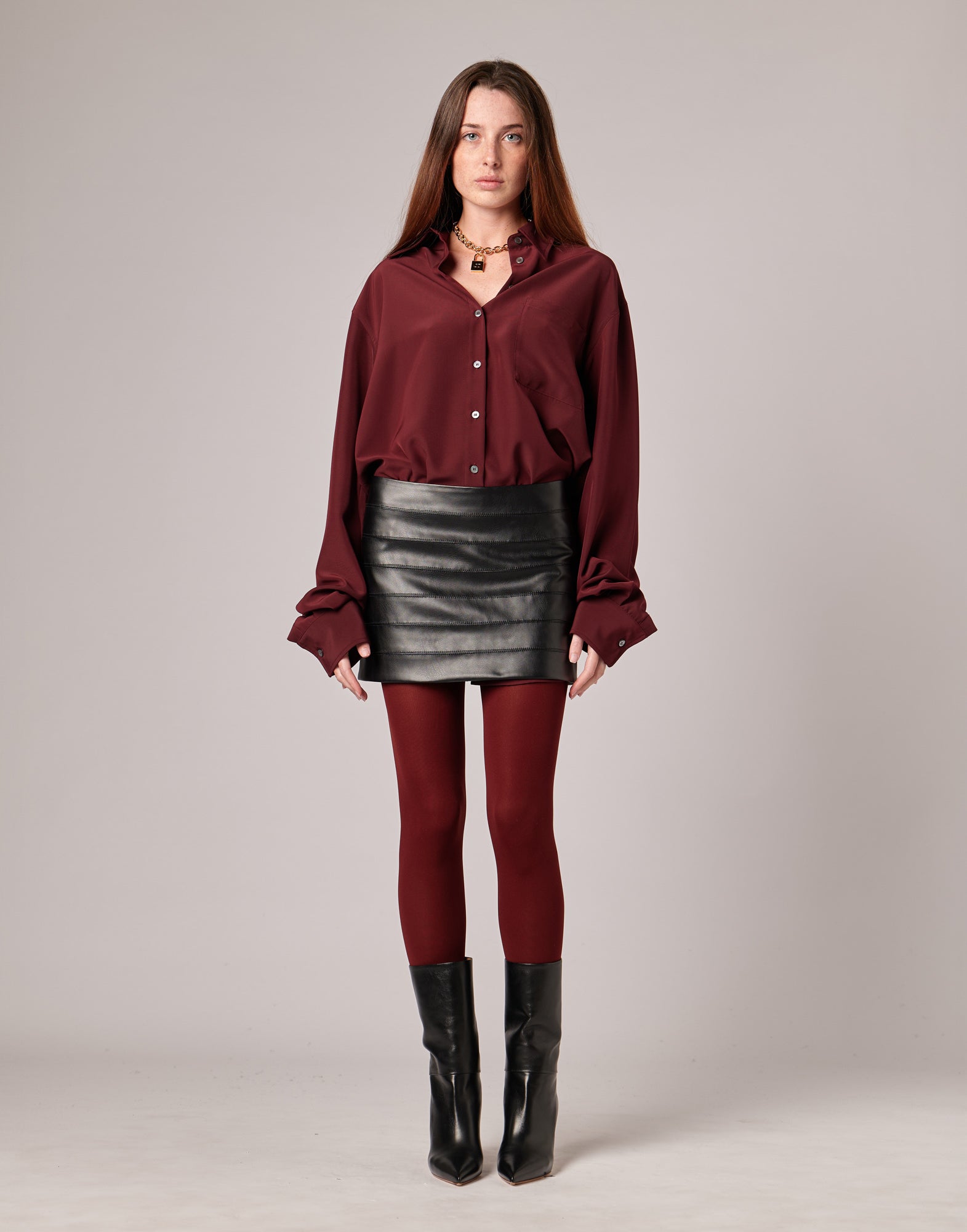 Minigonna in Eco Vintage Leather Nera
