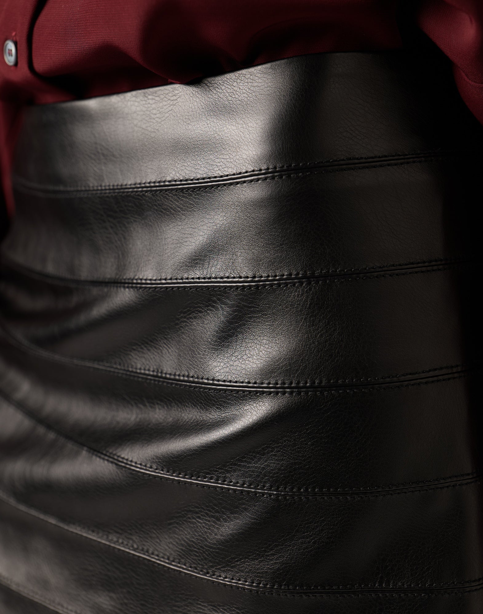 Minigonna in Eco Vintage Leather Nera