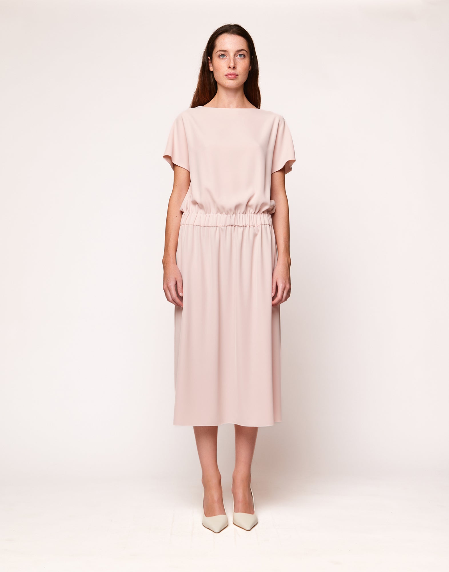 Abito Longuette in Cady Fluido Petalo