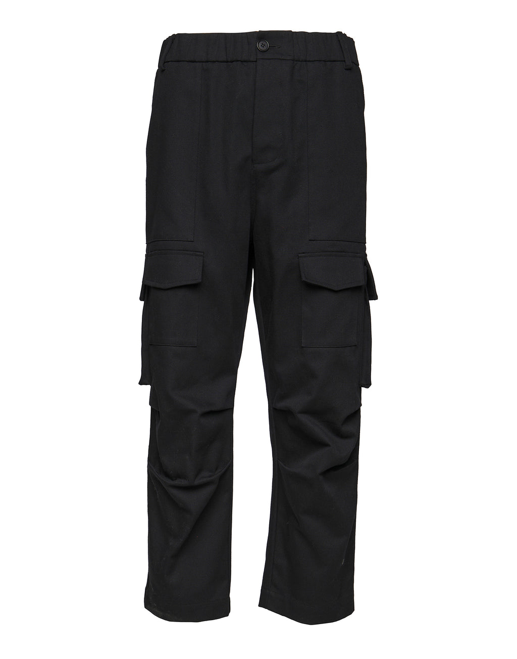 Pantaloni Cargo in Cotton Drill Neri