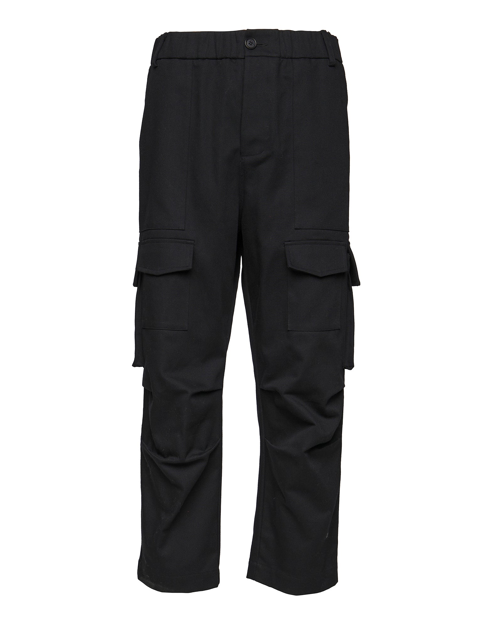 Pantaloni Cargo in Cotton Drill Neri