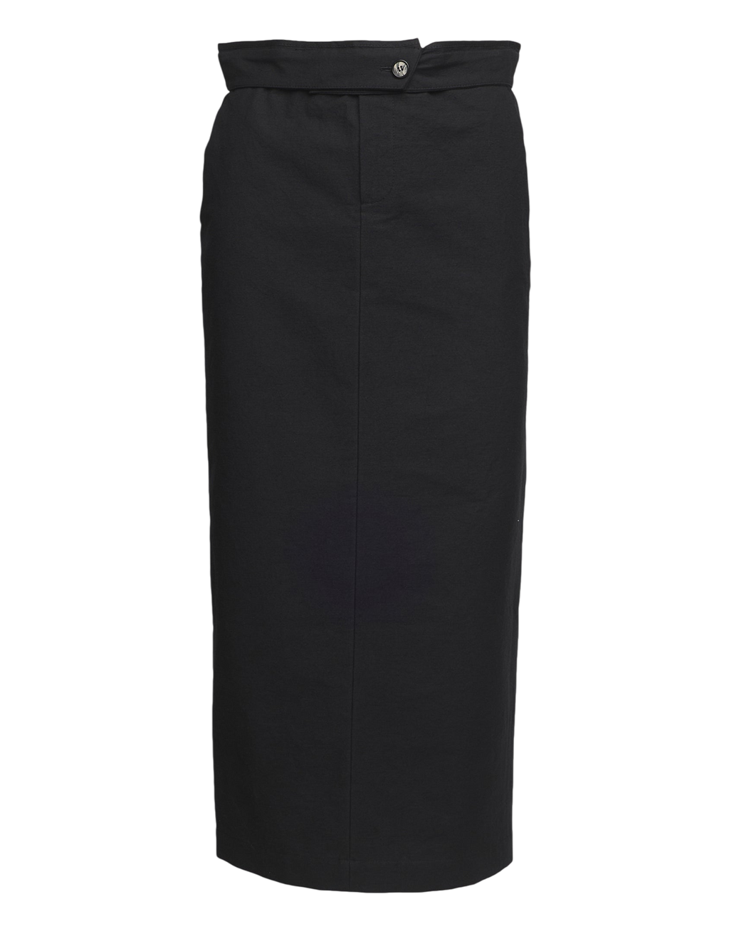 Jupe midi tube en coton froissé noire
