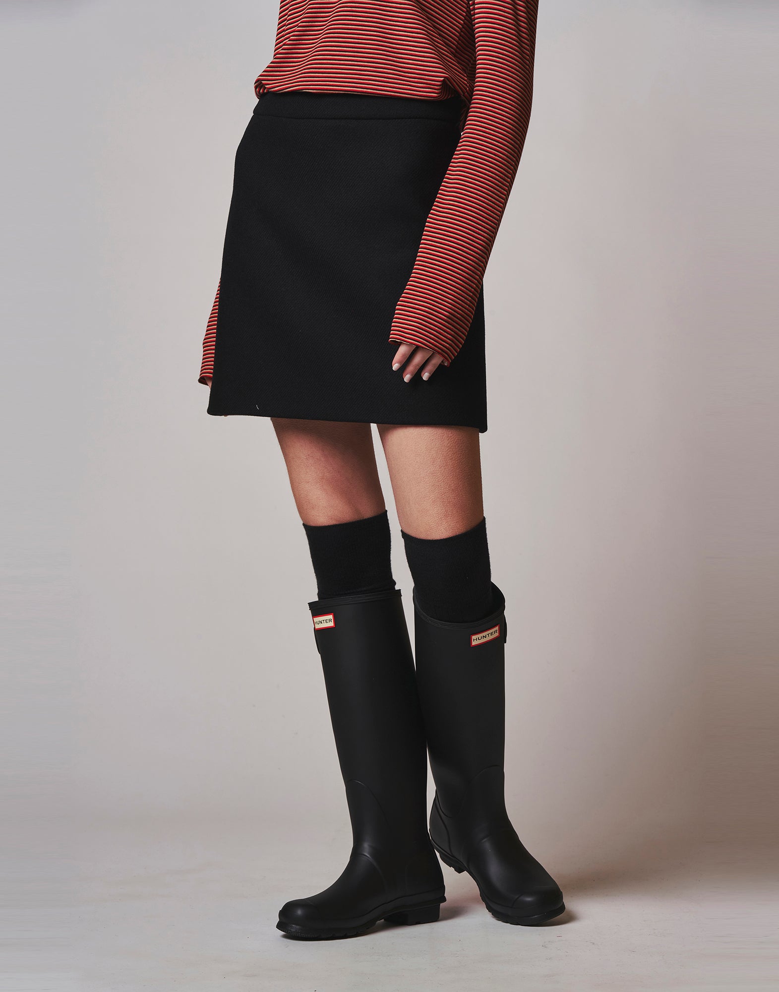 Gonna Corta Foderata in Panno Double