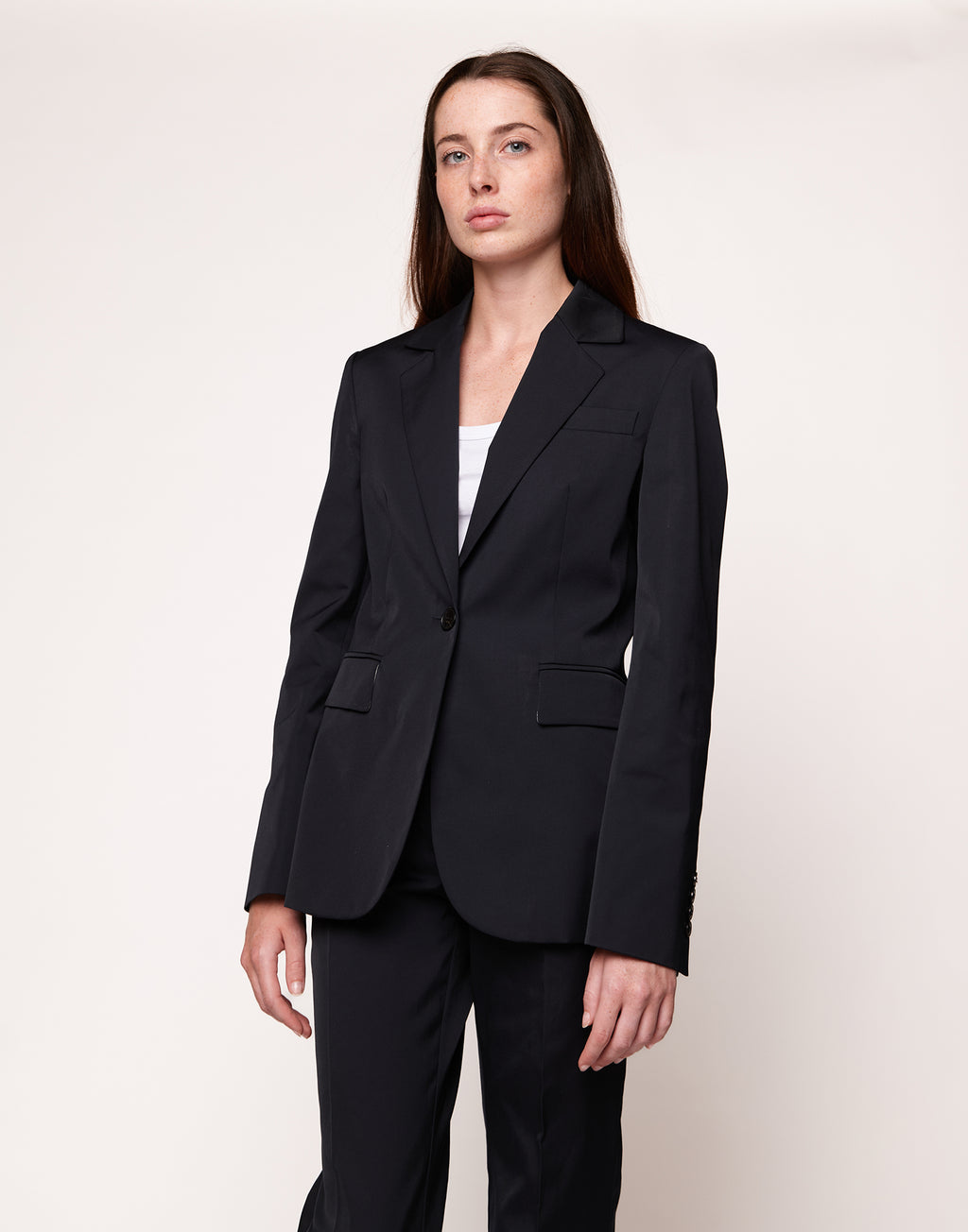Giacca Monopetto in Tecnno Gabardine Navy Blue