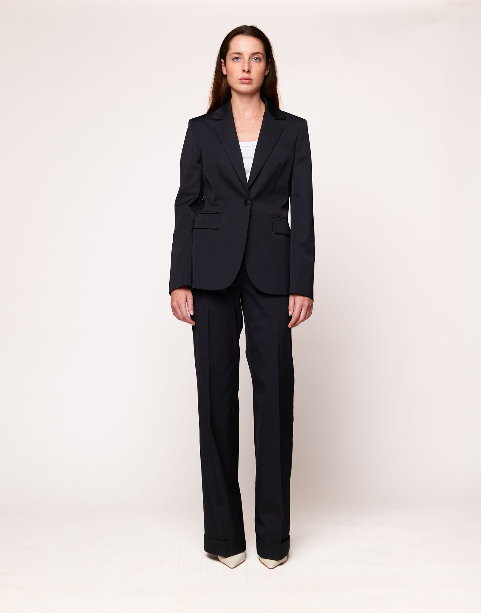 Giacca Monopetto in Tecnno Gabardine Navy Blue