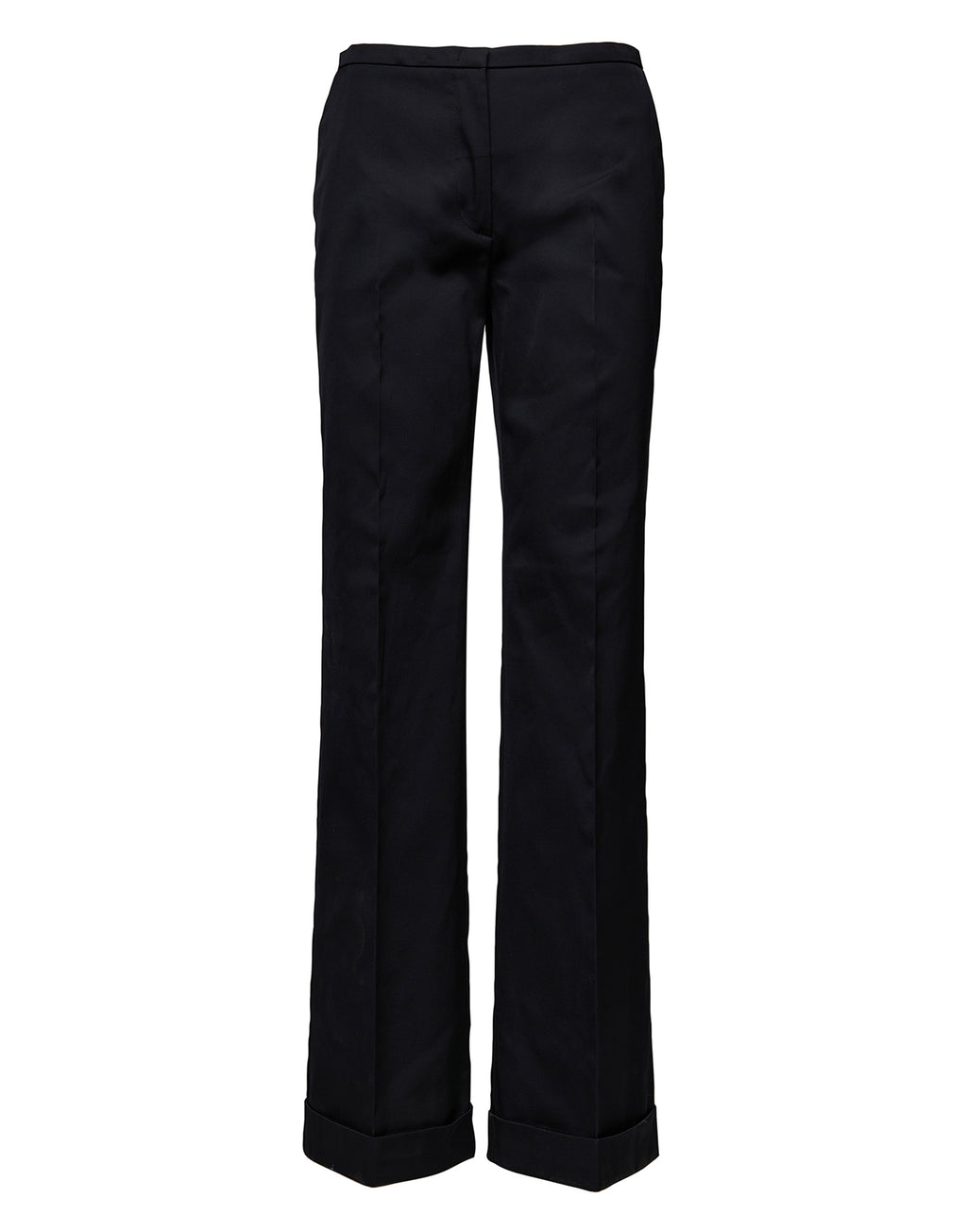 Pantaloni a Gamba Dritta in Tecno Gabardine Blu Abisso
