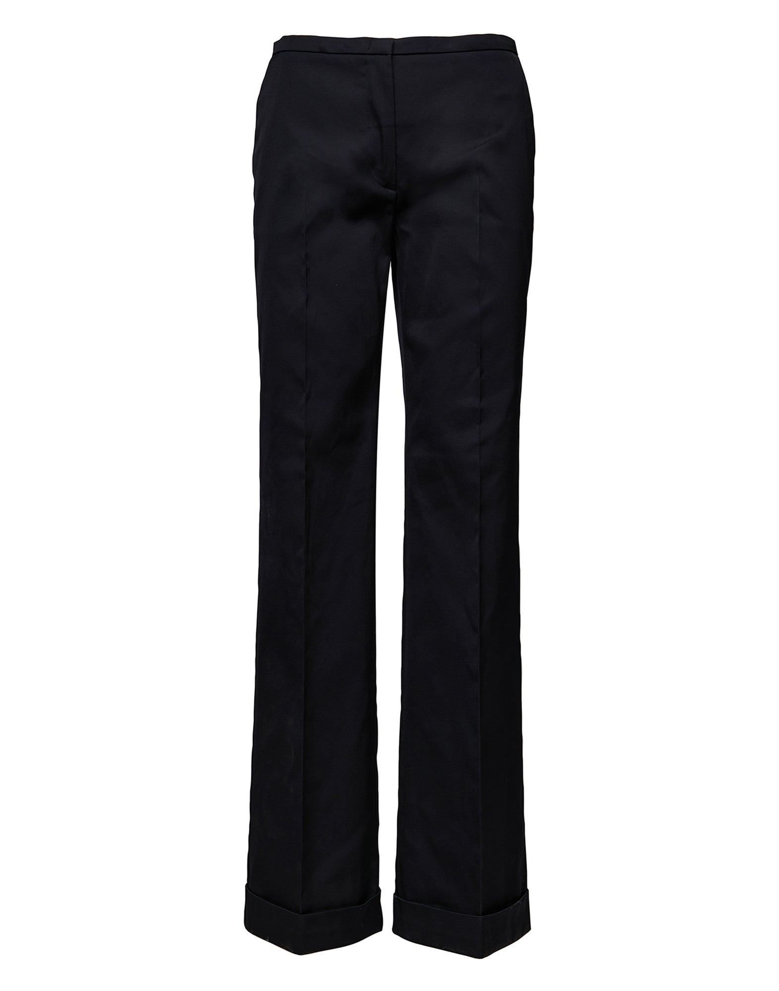 Pantaloni a Gamba Dritta in Tecno Gabardine Blu Abisso