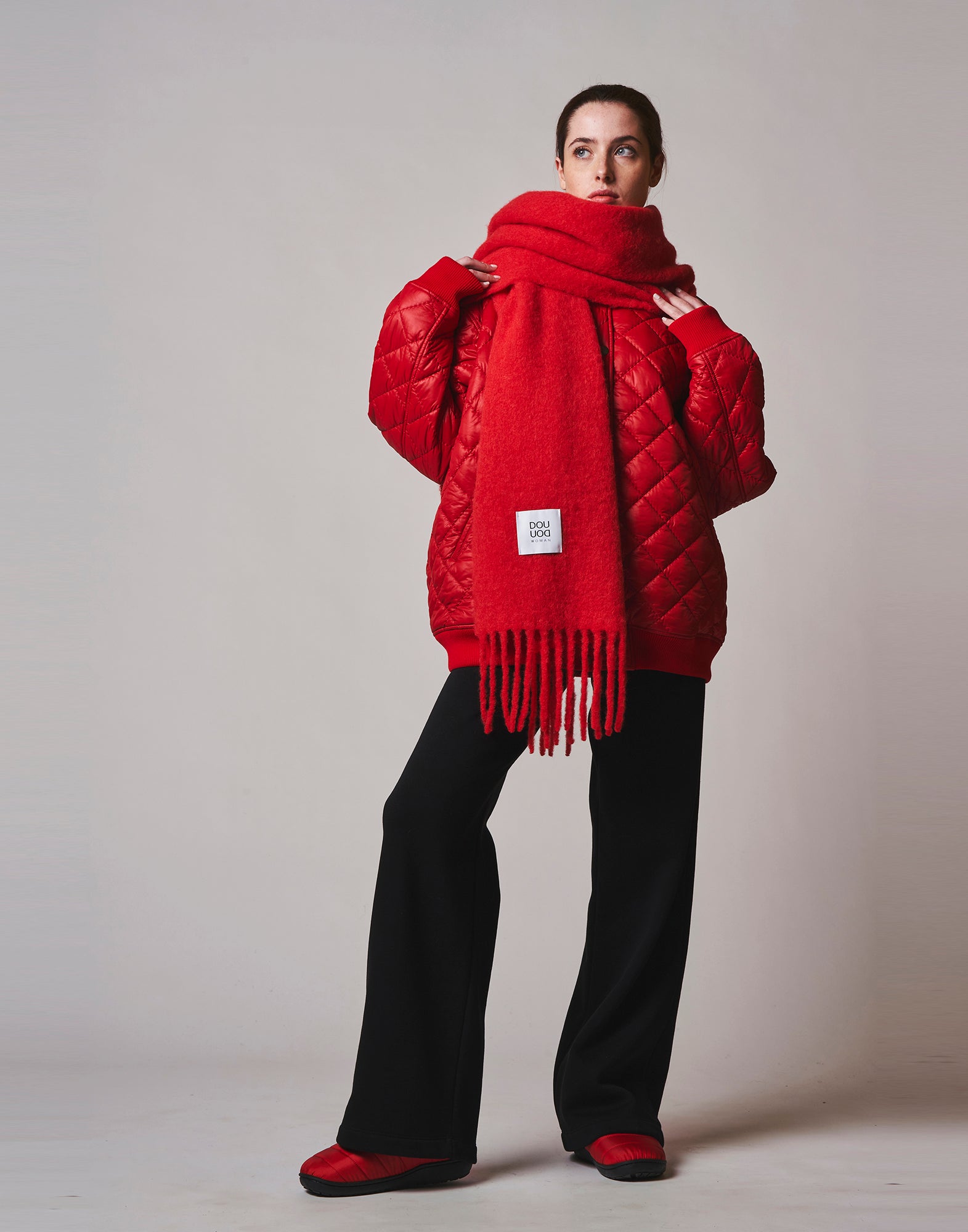 Sciarpa in alpaca con frange