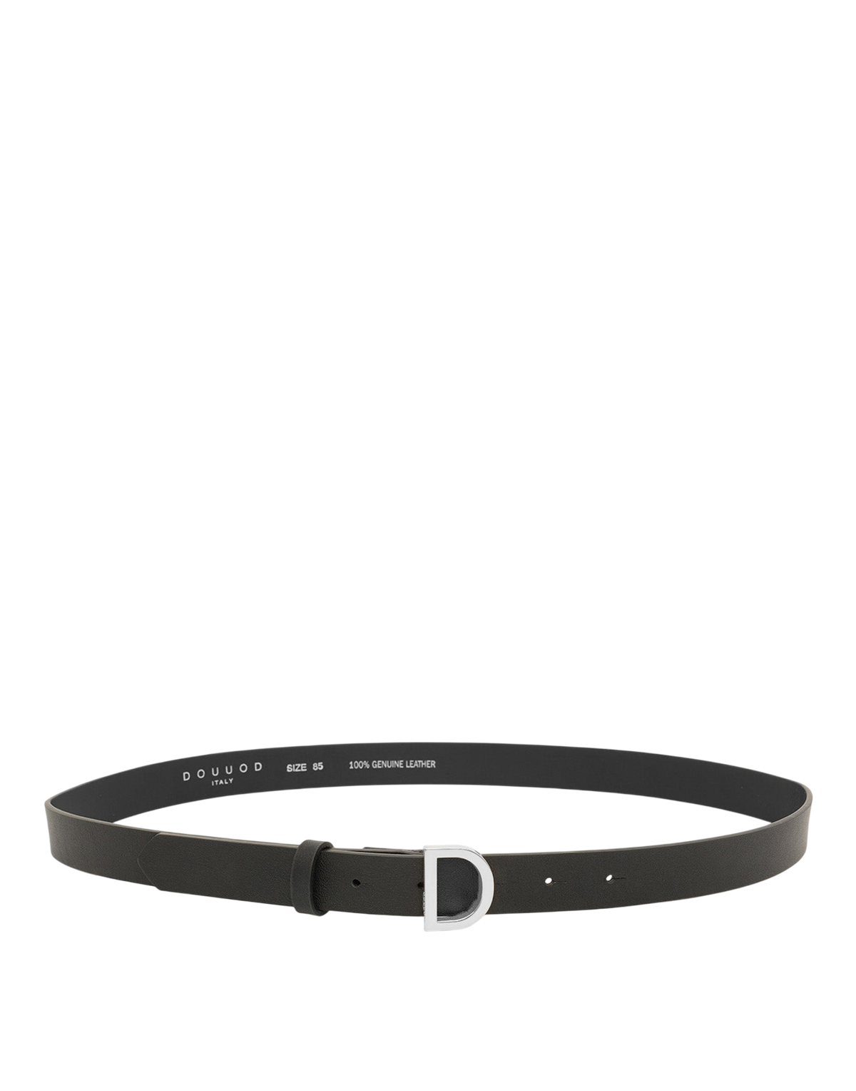 Black/Silver "D" Buckle Leather Belt
