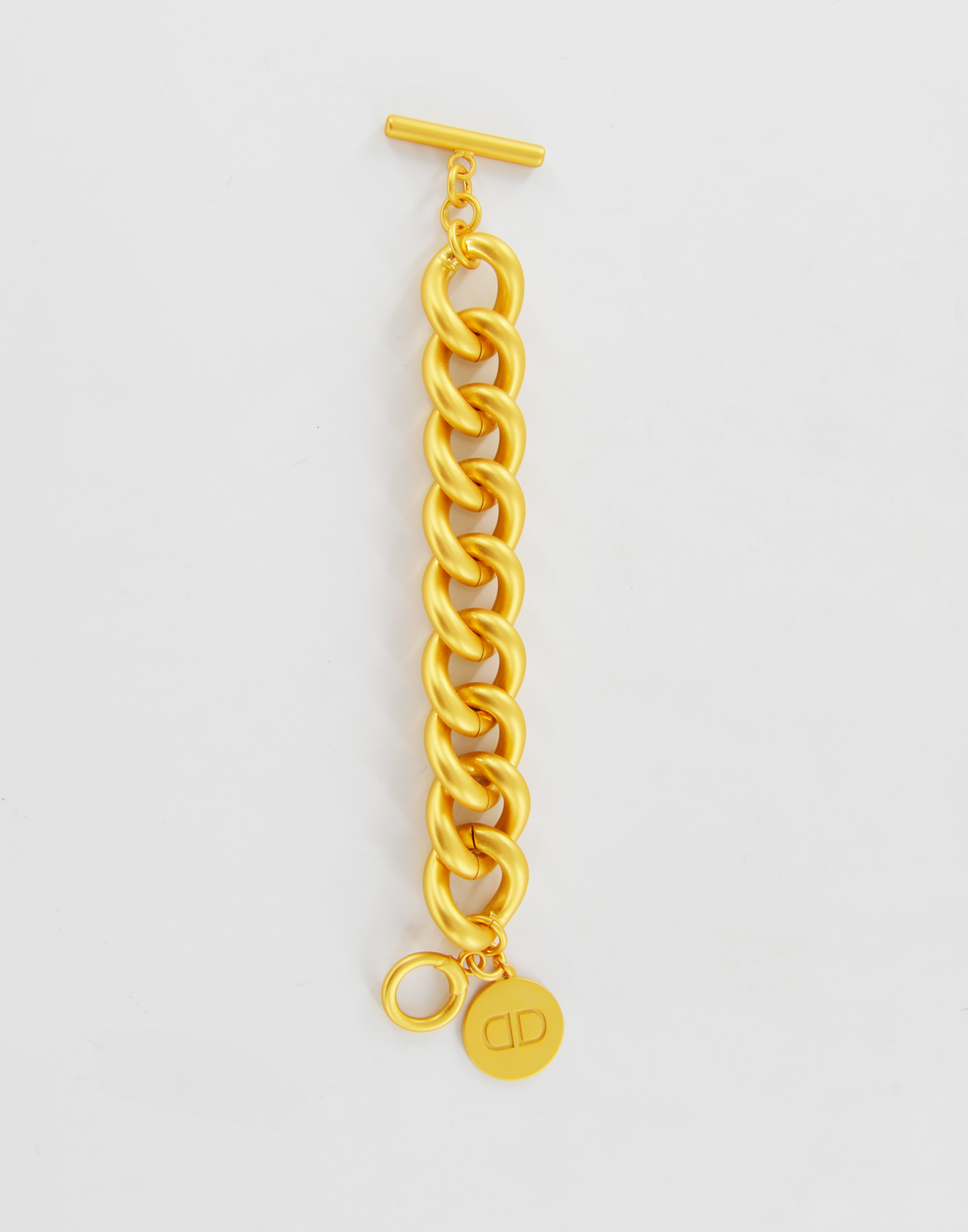Bracciale a Catena Oro Satinato con Medaglietta