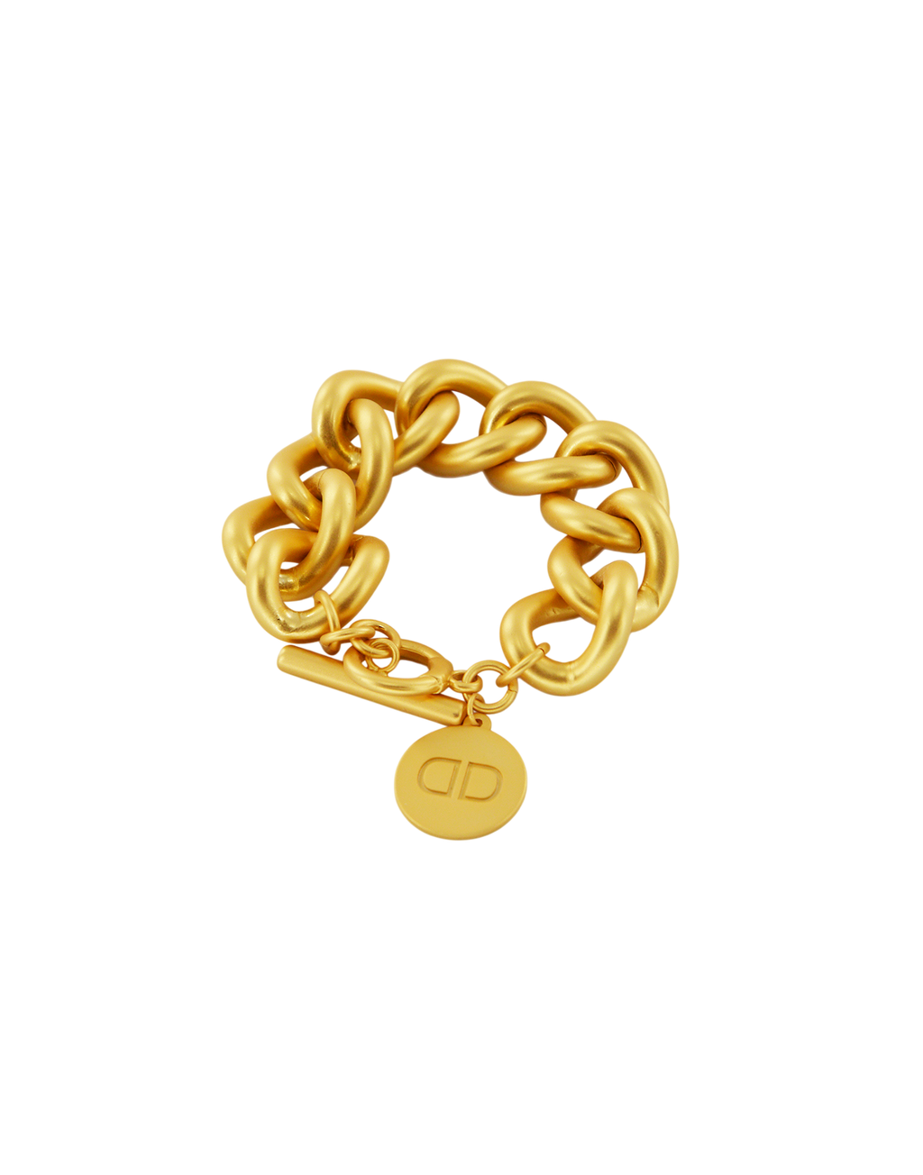 Bracciale a Catena Oro Satinato con Medaglietta
