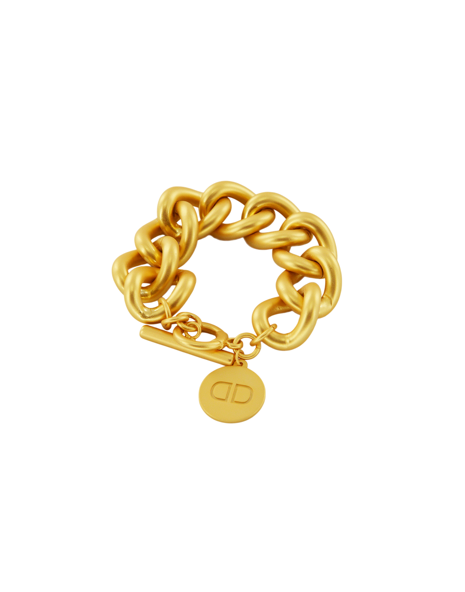 Bracciale a Catena Oro Satinato con Medaglietta