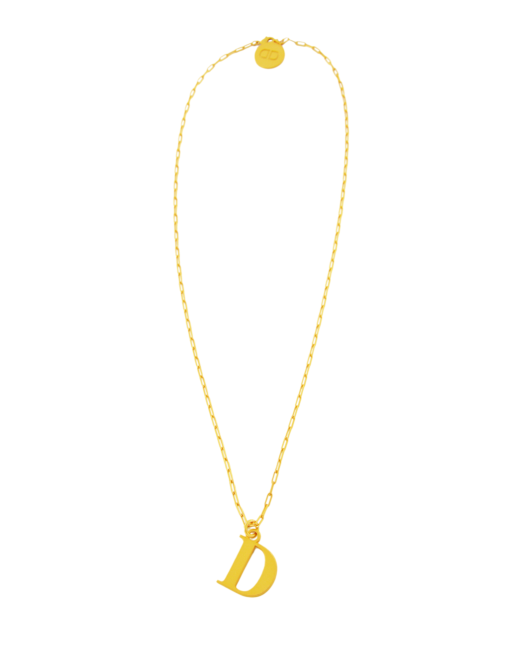 Collana Lunga in Oro Satinato con Lettera D