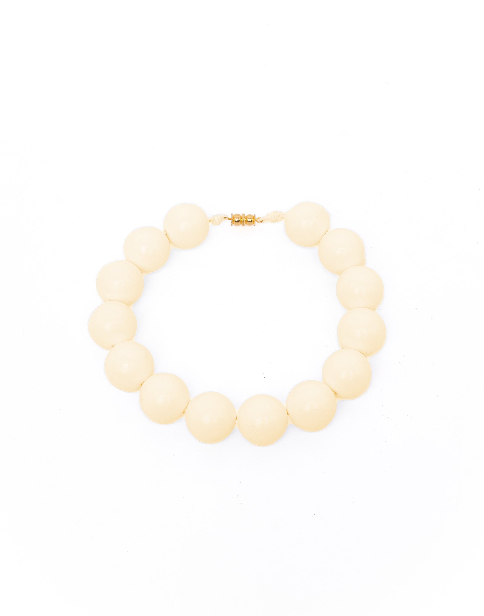 Collana Girocollo con Maxi Perle in Resina Burro