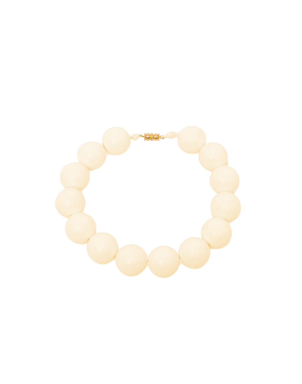 Collana Girocollo con Maxi Perle in Resina Burro