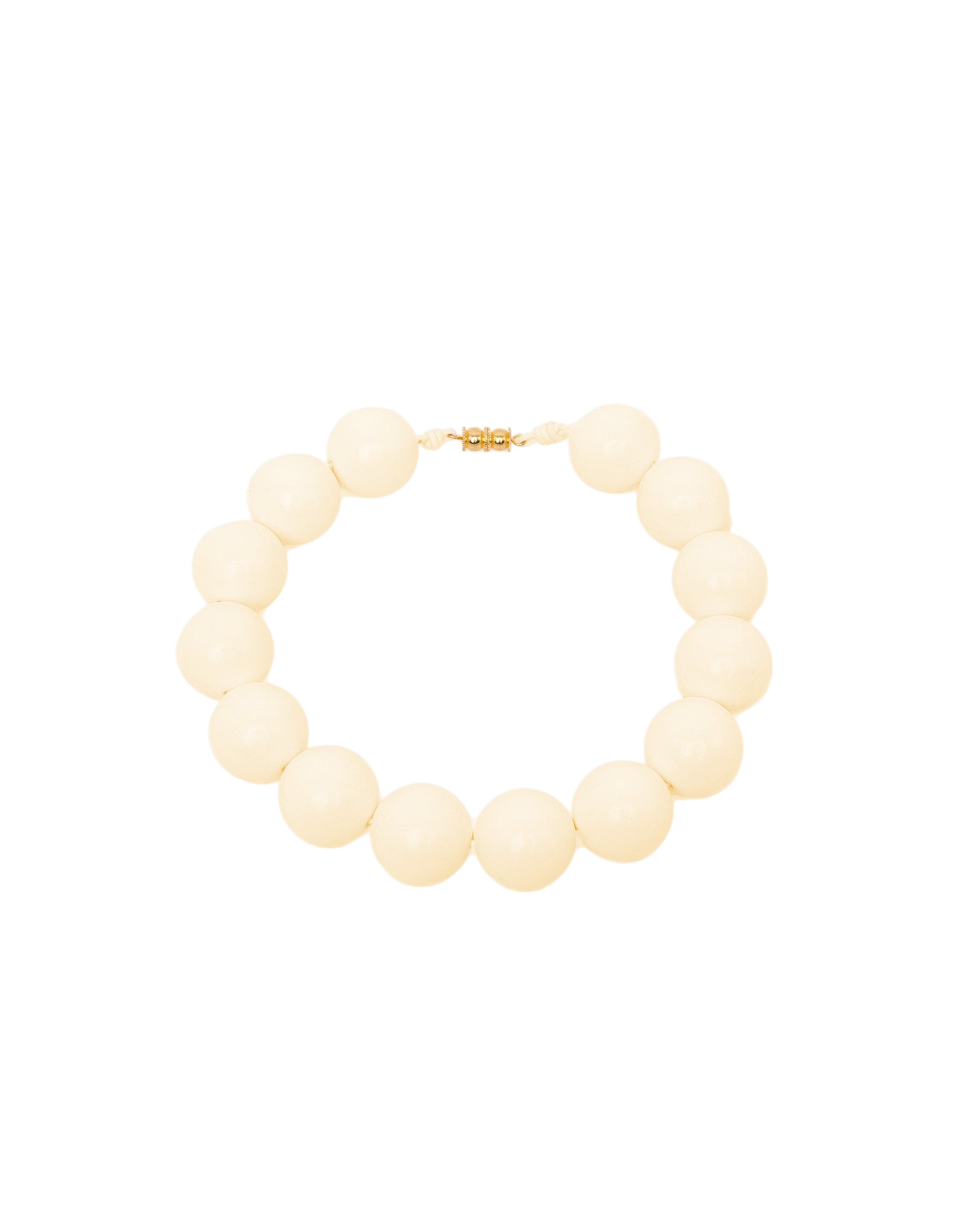 Collana Girocollo con Maxi Perle in Resina Burro