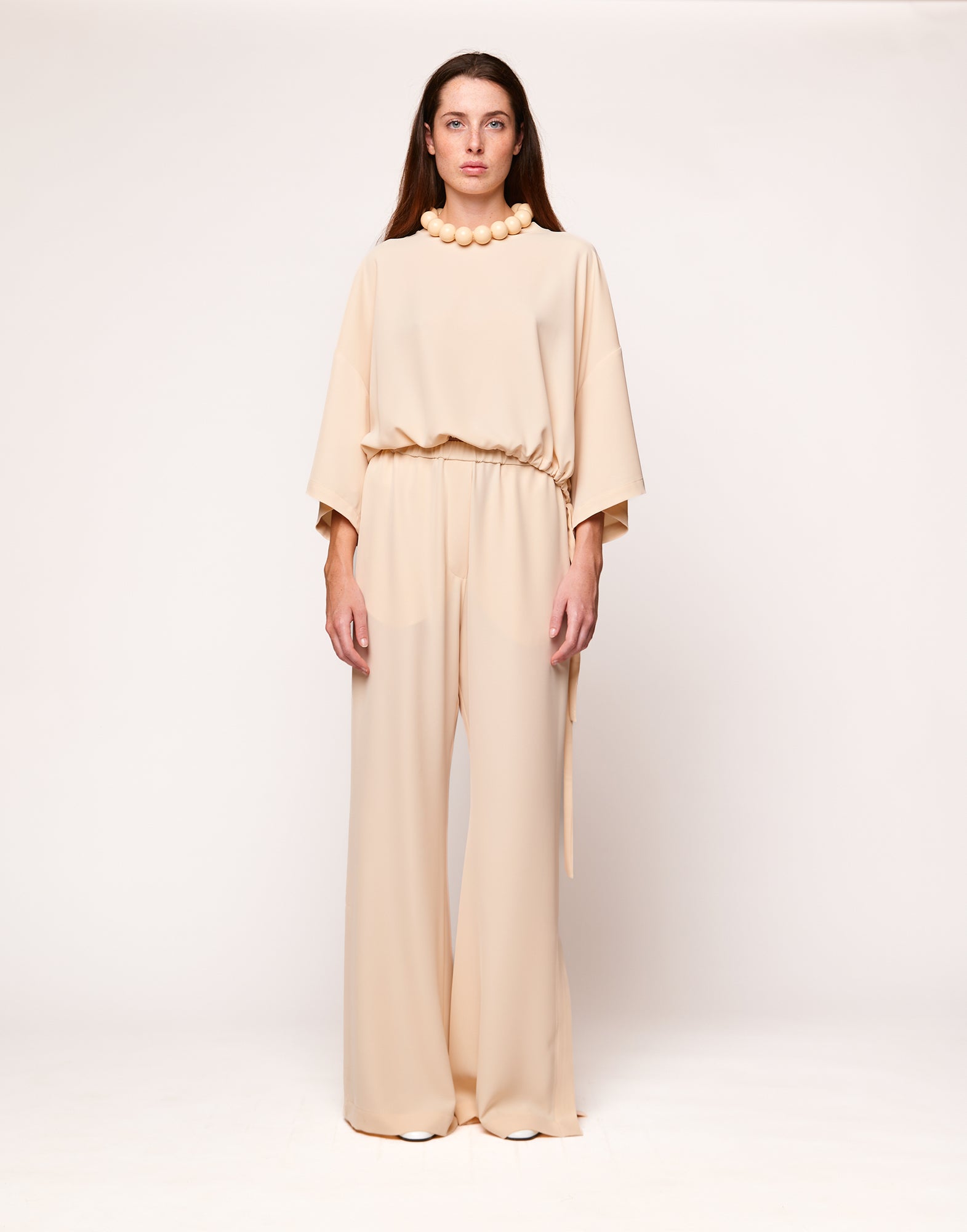 Collana Girocollo con Maxi Perle in Resina Burro