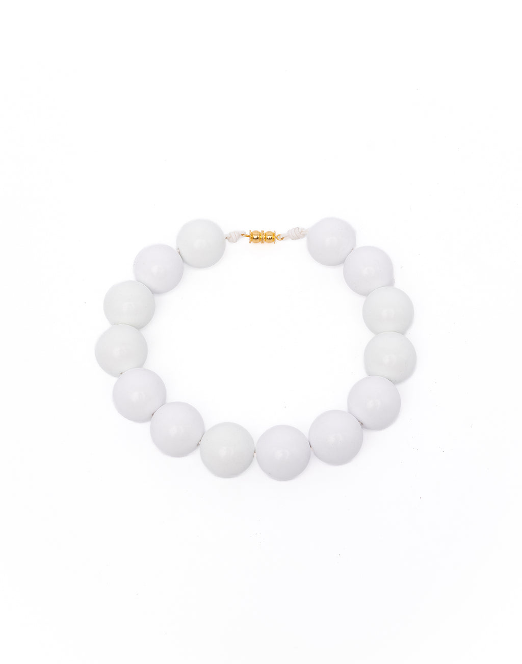 Collana Girocollo con Maxi Perle in Resina Off White