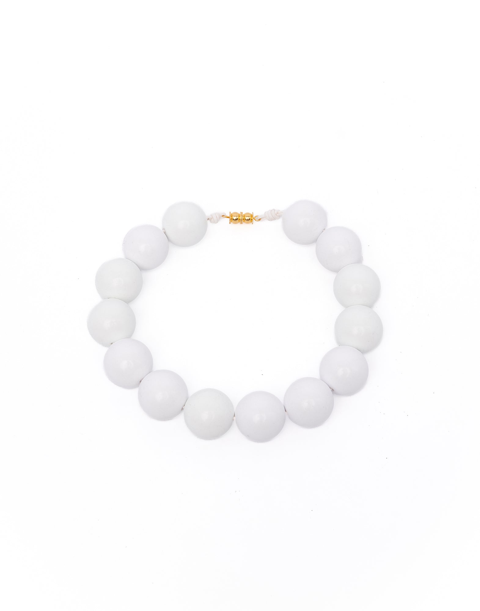 Collana Girocollo con Maxi Perle in Resina Off White