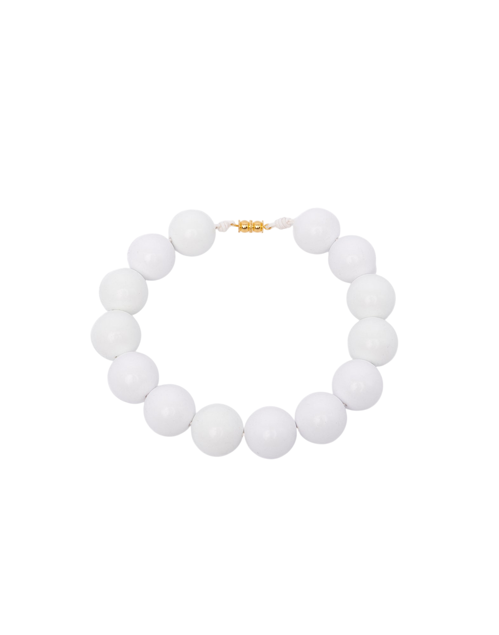 Collana Girocollo con Maxi Perle in Resina Off White