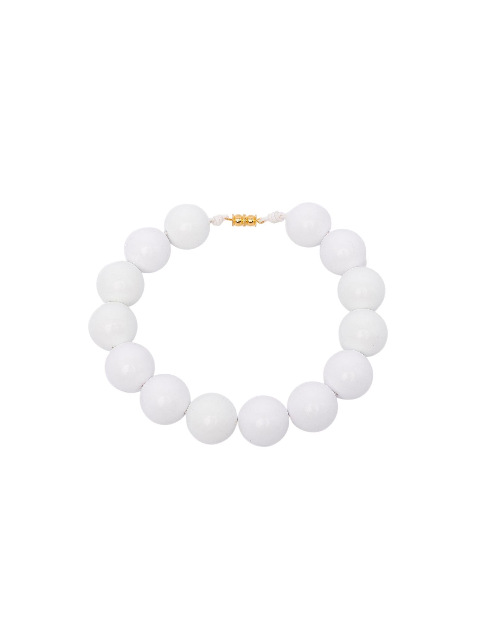 Collana Girocollo con Maxi Perle in Resina Off White