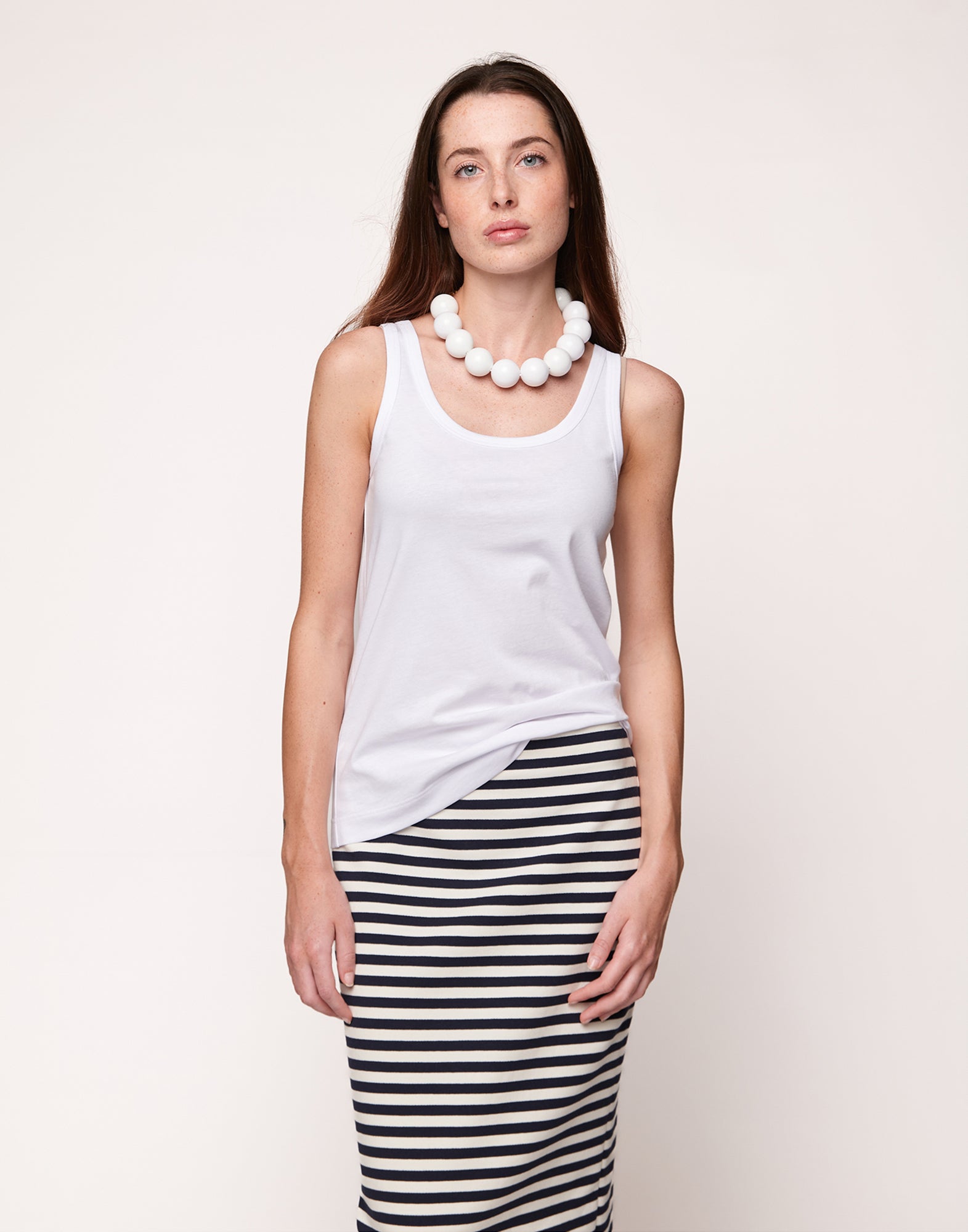 Collana Girocollo con Maxi Perle in Resina Off White
