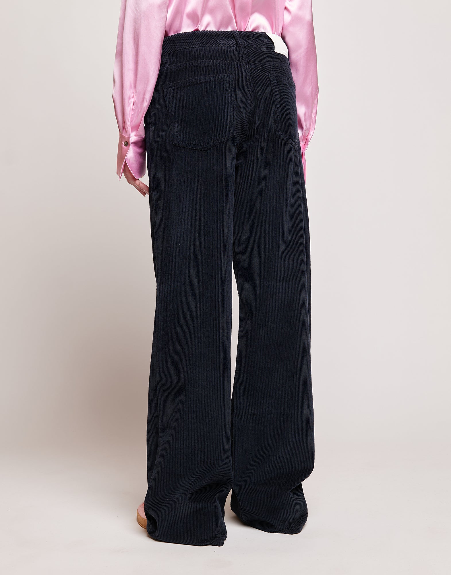 Pantaloni a Palazzo in Velluto 500 Righe Oltremare