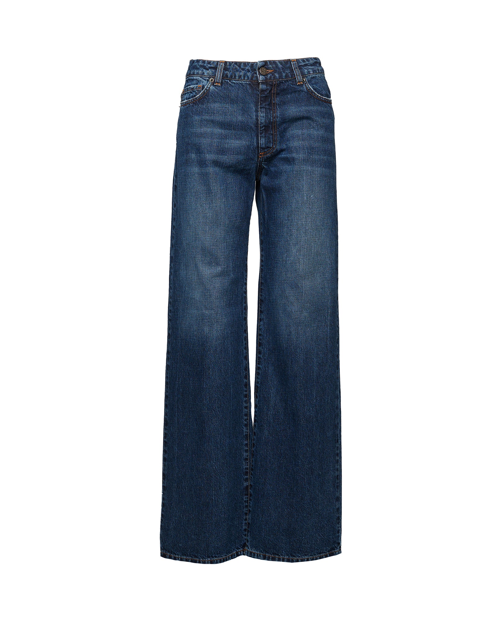 Jeans 5 Tasche a Palazzo Blu