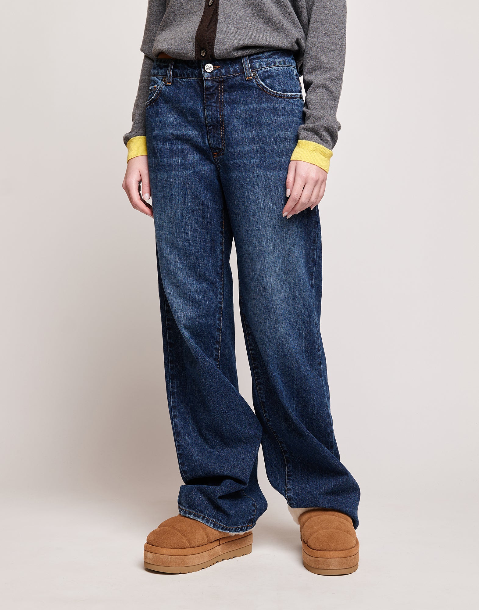 Jeans 5 Tasche a Palazzo Blu