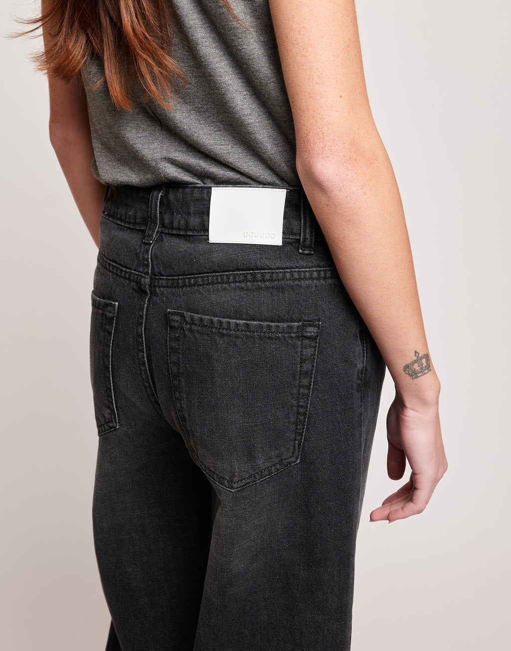 Jeans 5 Tasche a Palazzo Grigio Fumo
