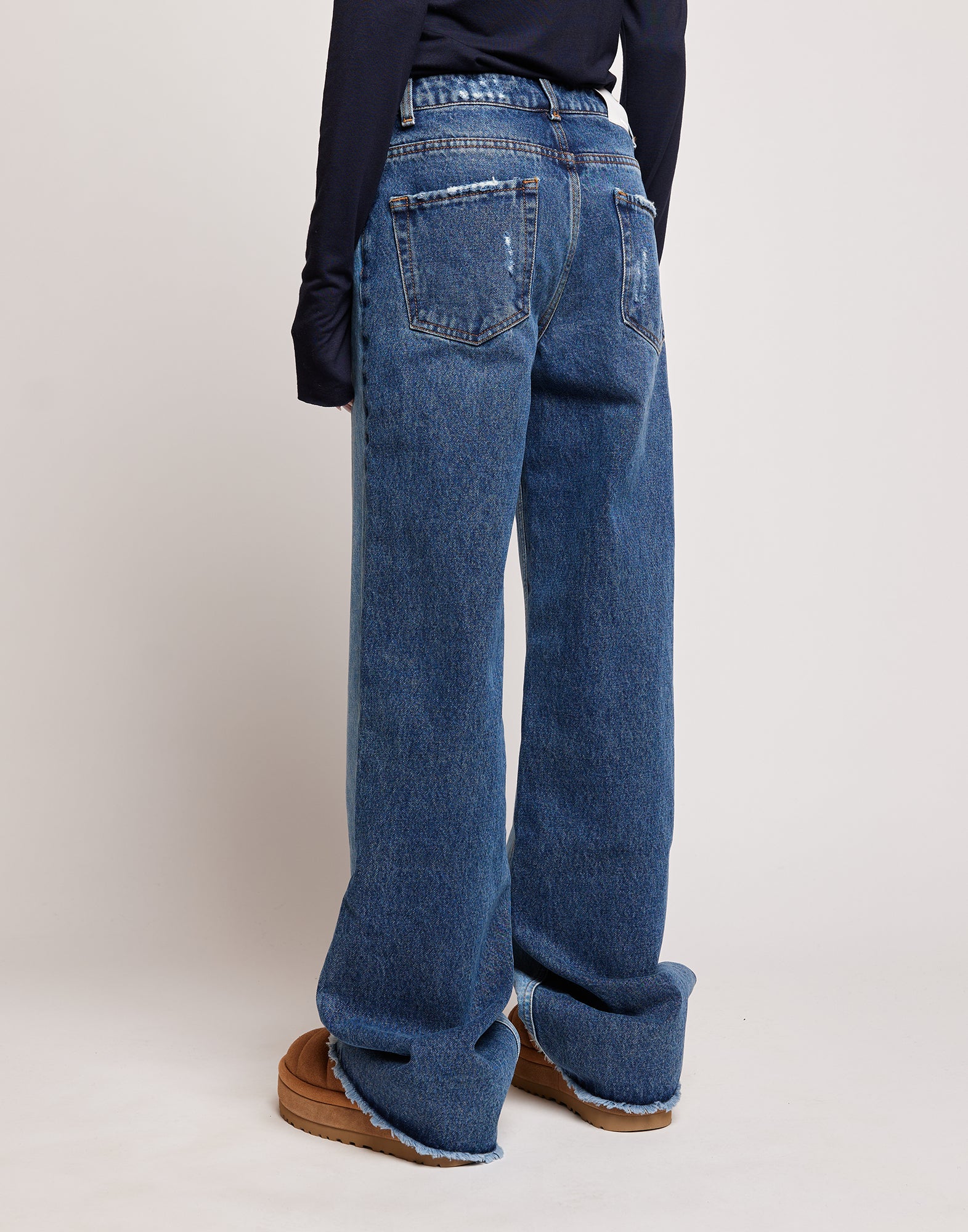 Jeans 5 Tasche a Palazzo Bicolore