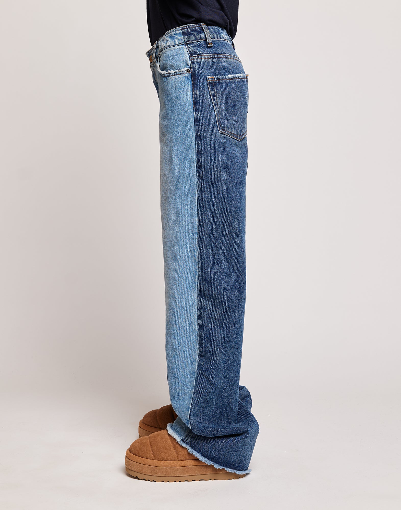 Jeans 5 Tasche a Palazzo Bicolore