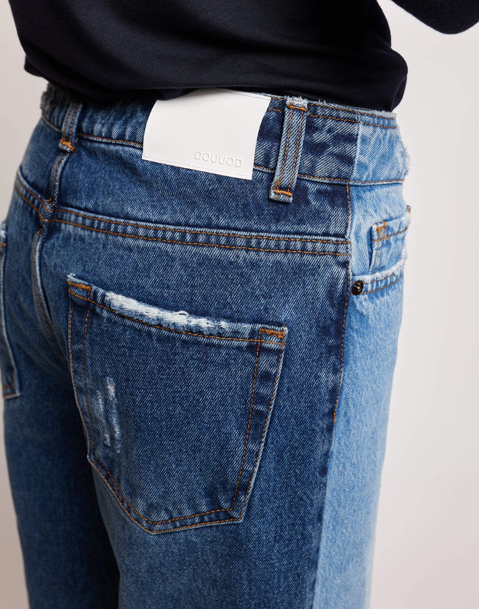 Jeans 5 Tasche a Palazzo Bicolore