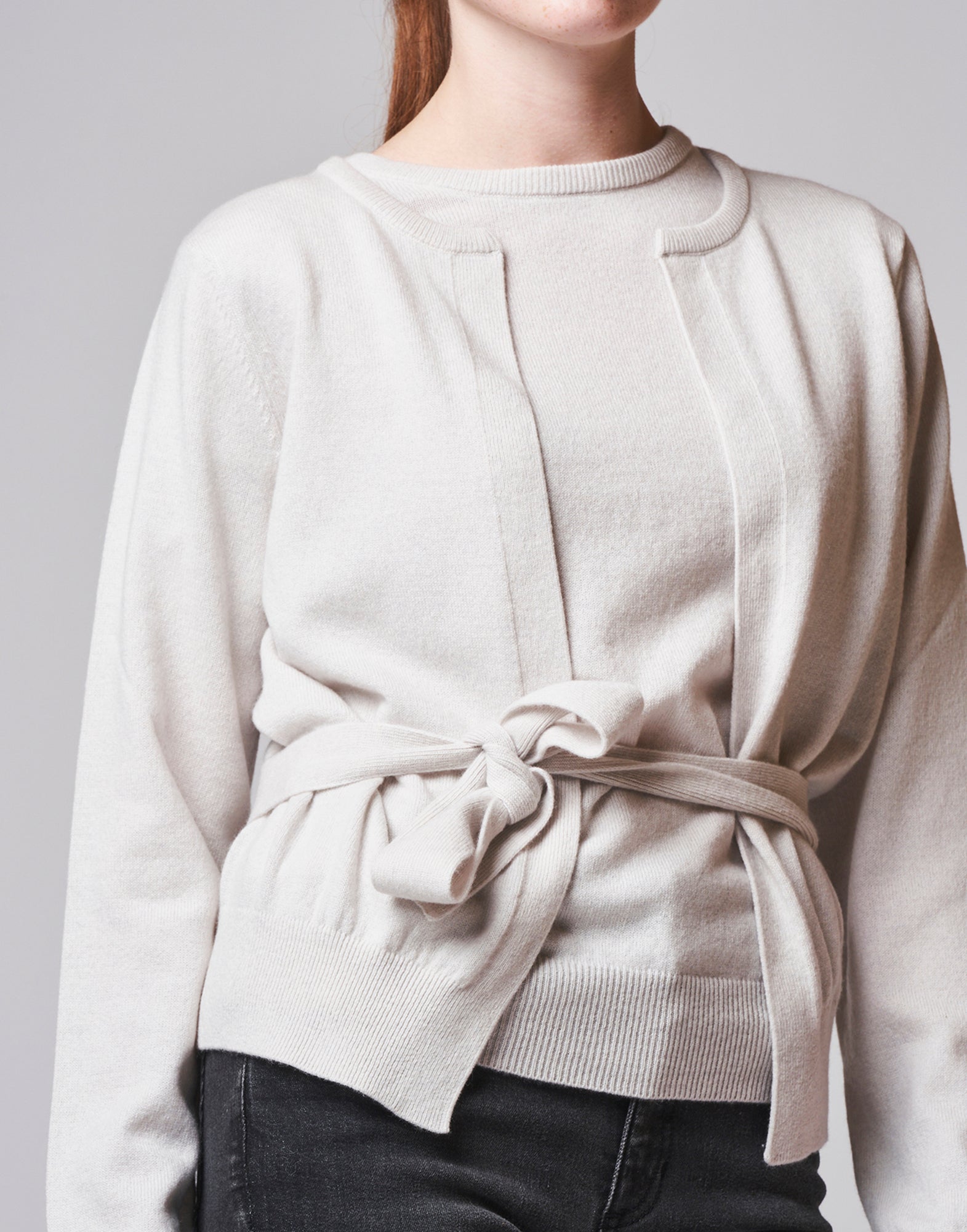 Cardigan in cashemere con cintura