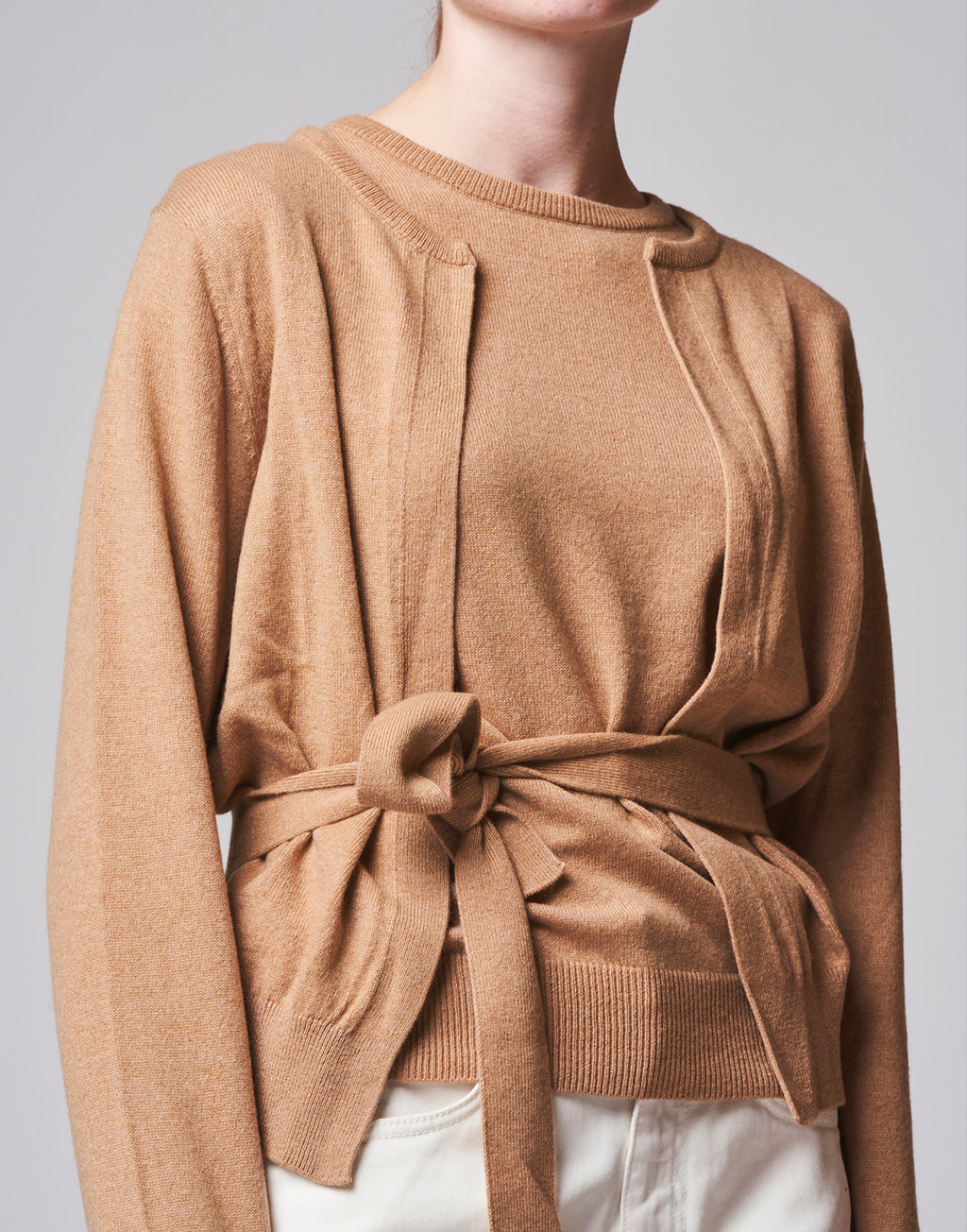 Cardigan in cashemere con cintura