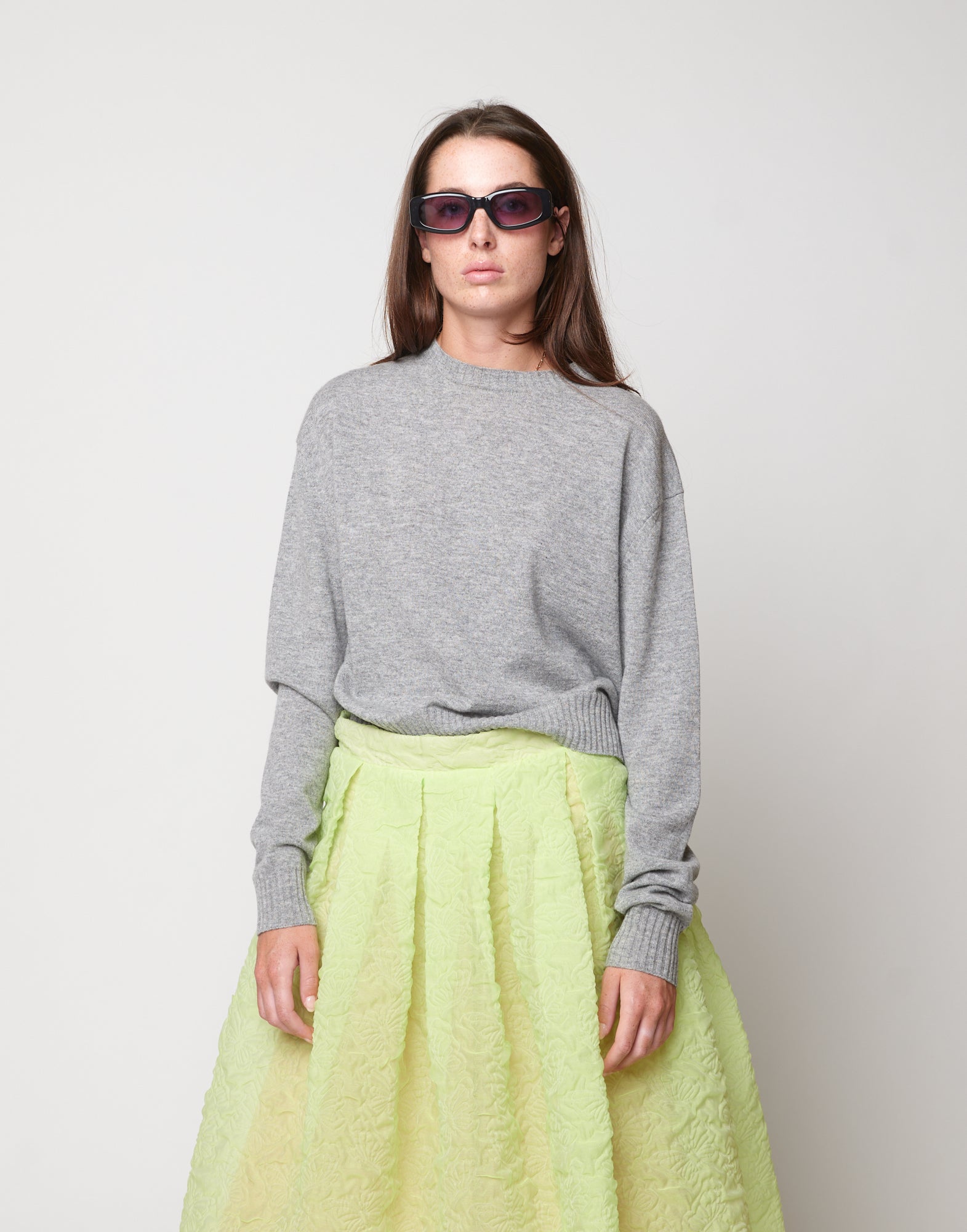 Maglione Girocollo in Lana Cashmere Seta Grigio