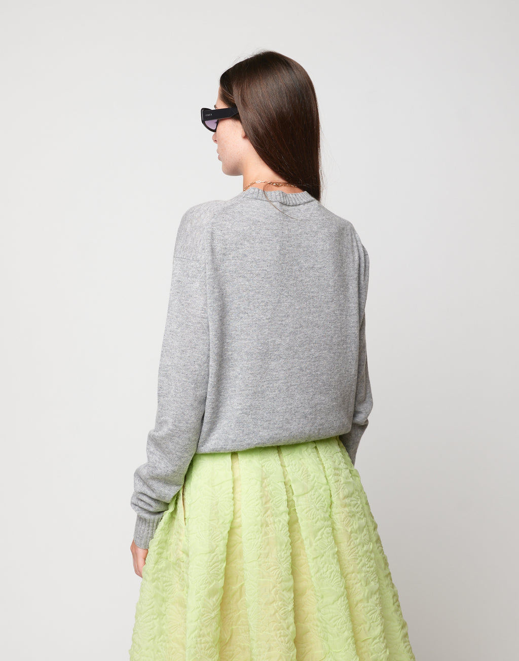 Maglione Girocollo in Lana Cashmere Seta Grigio