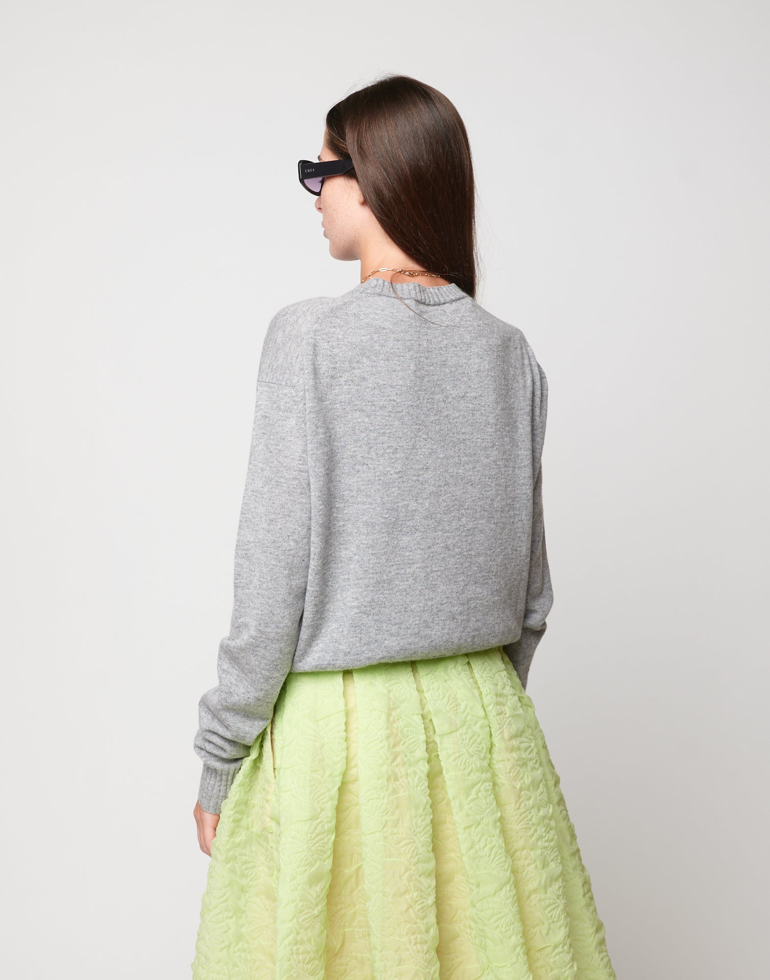 Maglione Girocollo in Lana Cashmere Seta Grigio