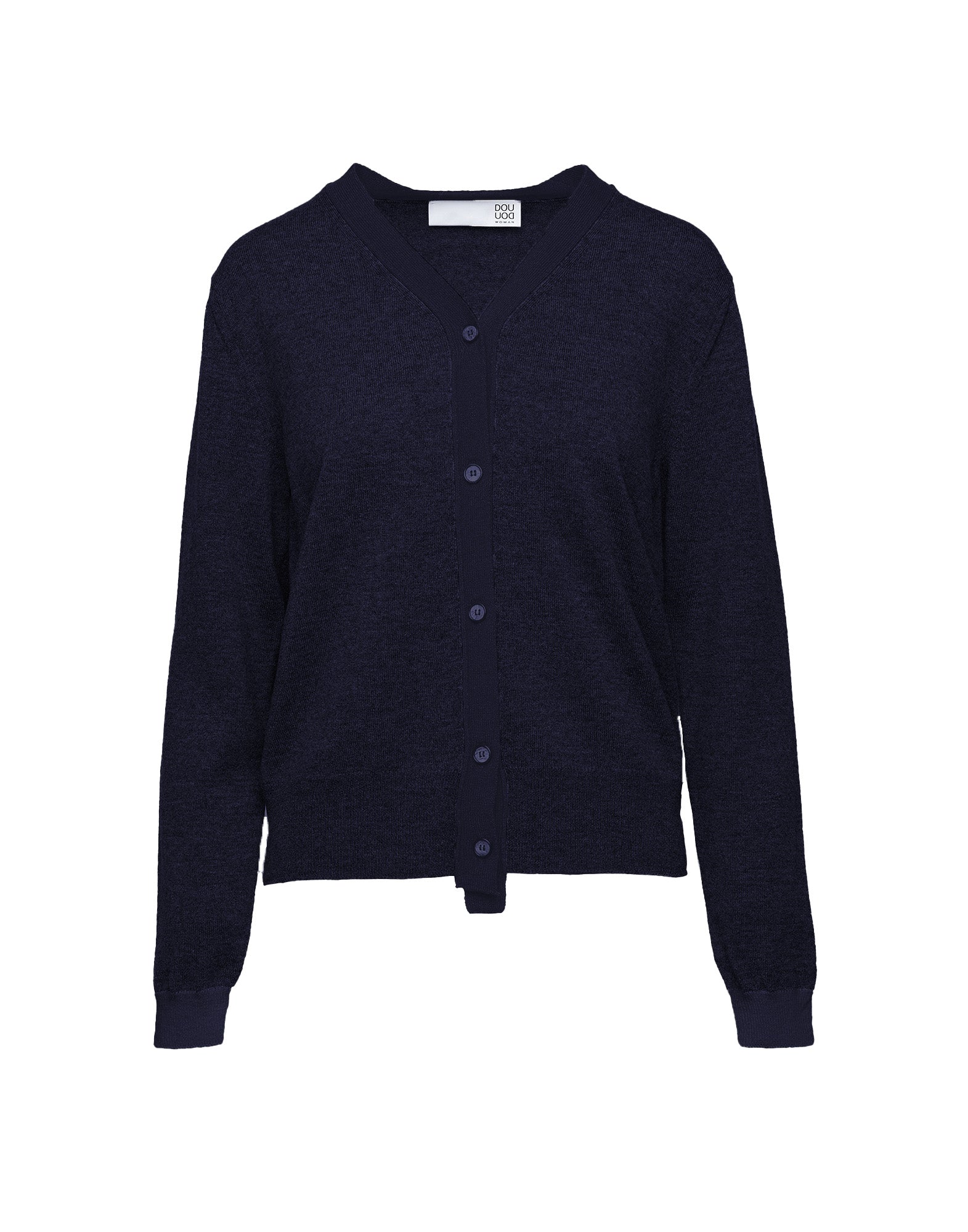 Cardigan Scollo a V in Lana e Cashmere Oltremare