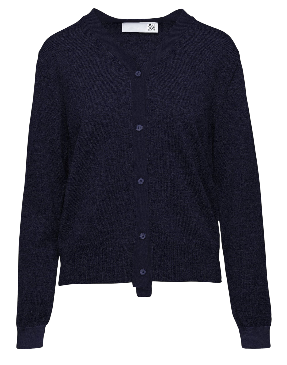 V-Neck Cardigan in Wool and Cashmere Oltremare
