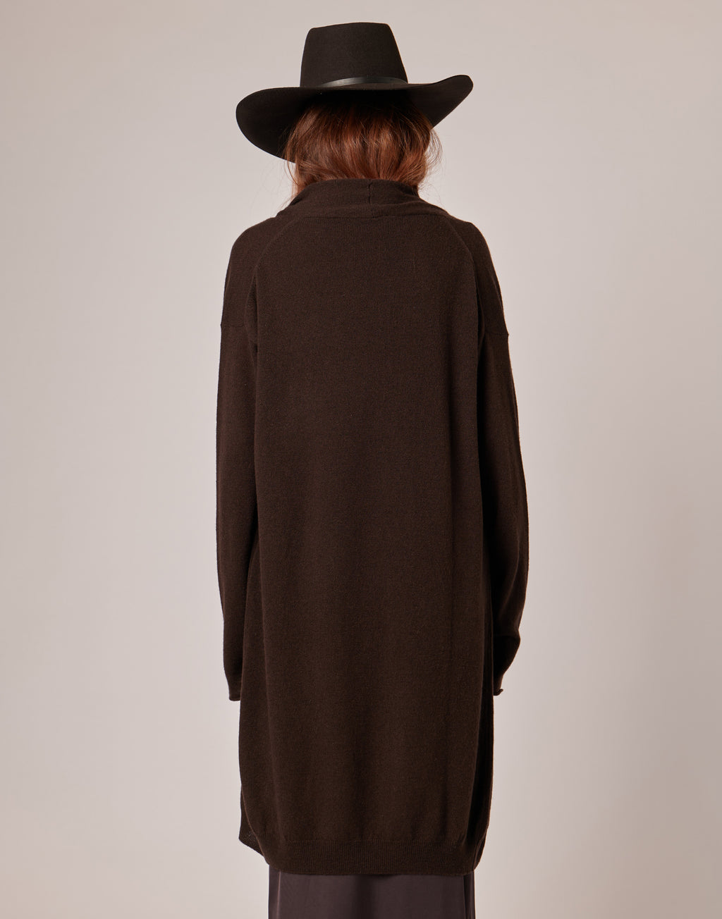 Cardigan Lungo in Lana Extrafine/Cashmere Cioccolato