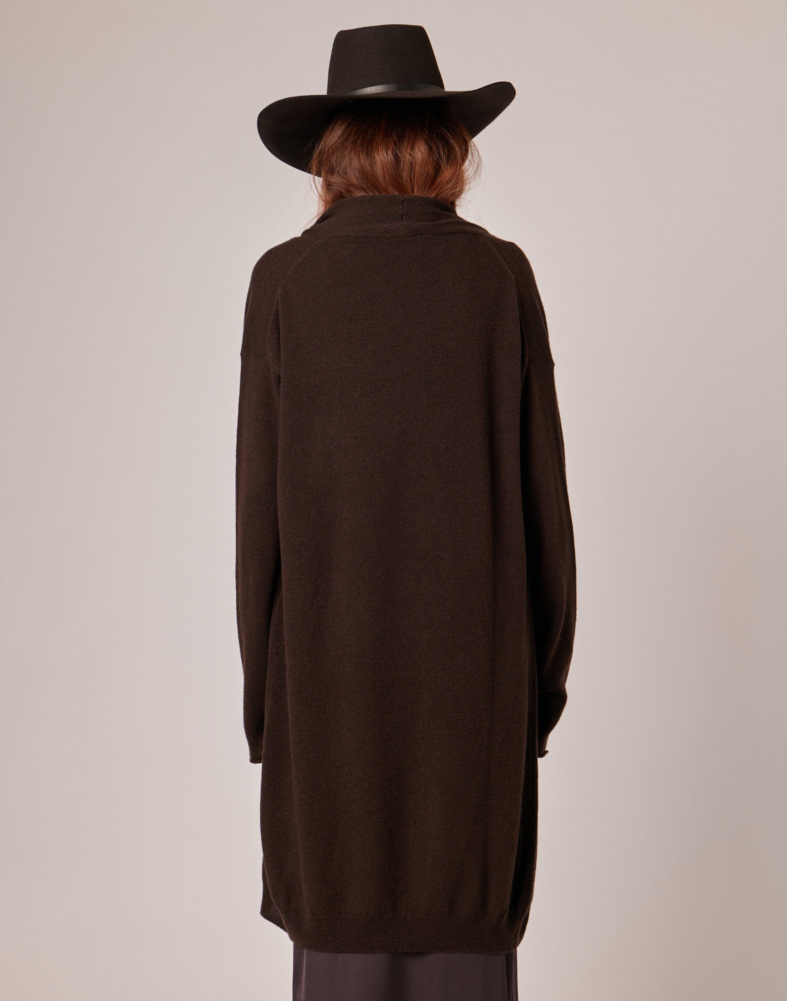 Cardigan Lungo in Lana Extrafine/Cashmere Cioccolato